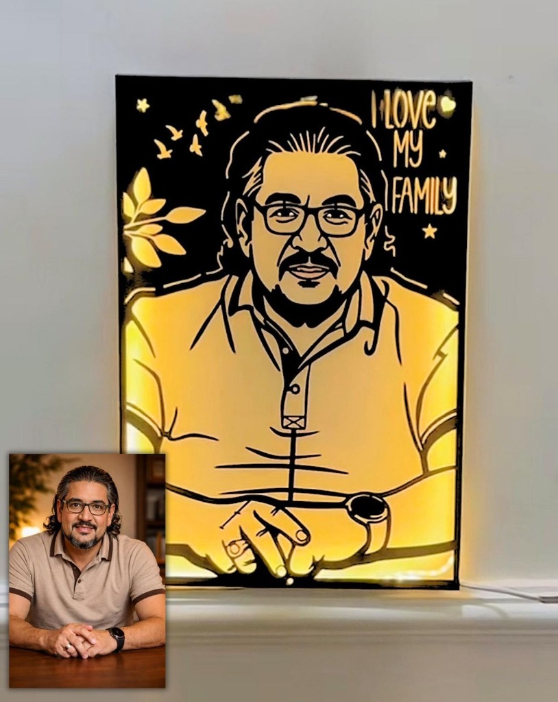Custom Backlit Photo Portrait Metal Wall Art