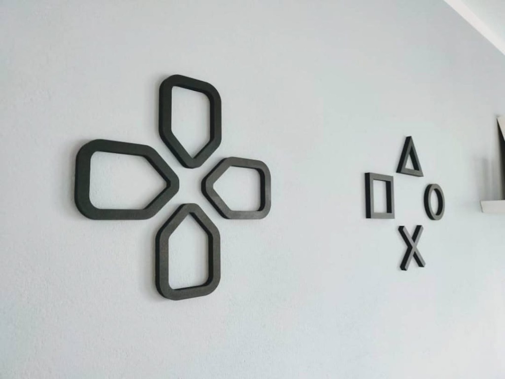 PlayStation Controller & Symbols 2-Piece Metal Wall Decor Set