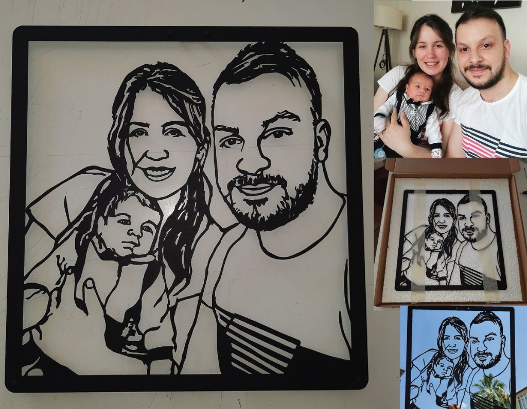 Custom Family Photo Portrait Metal Wall Art