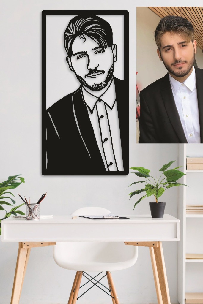 Custom Gentleman Business Portrait Metal Wall Art