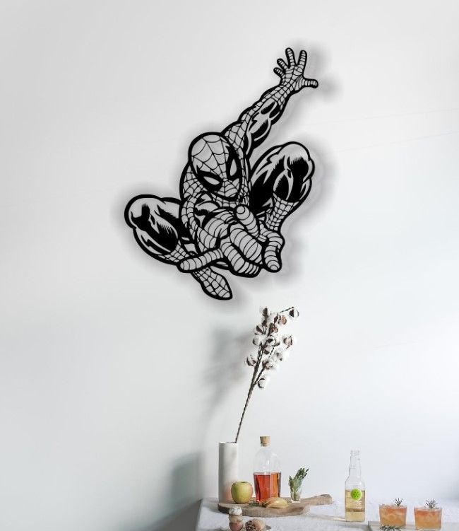 Spider-Man Superhero Silhouette Metal Wall Art