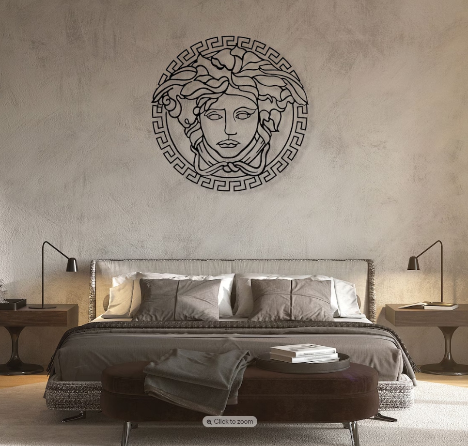 Versace Medusa Head Round Geometric Metal Wall Art