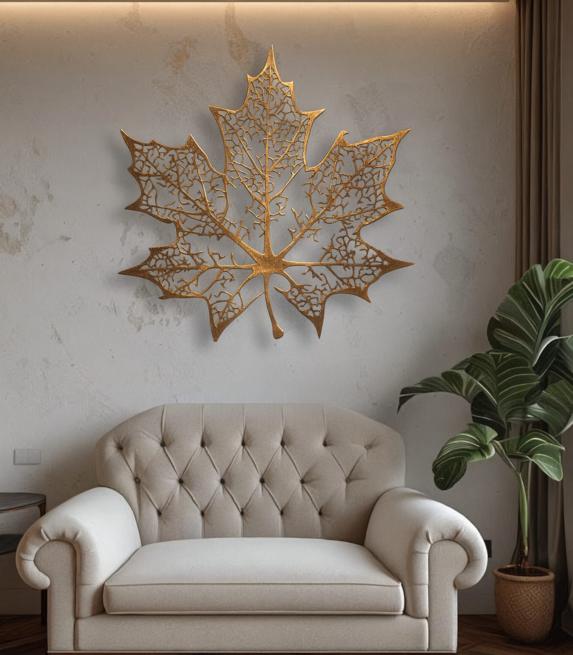 Laser-Cut Maple Leaf Metal Wall Art
