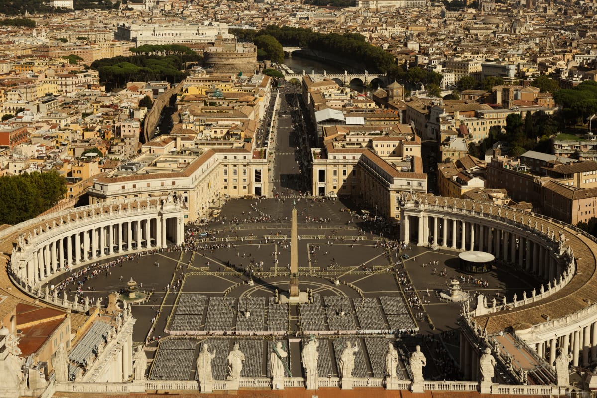 St Peter’s Square and Via della Conciliazione viewed from above