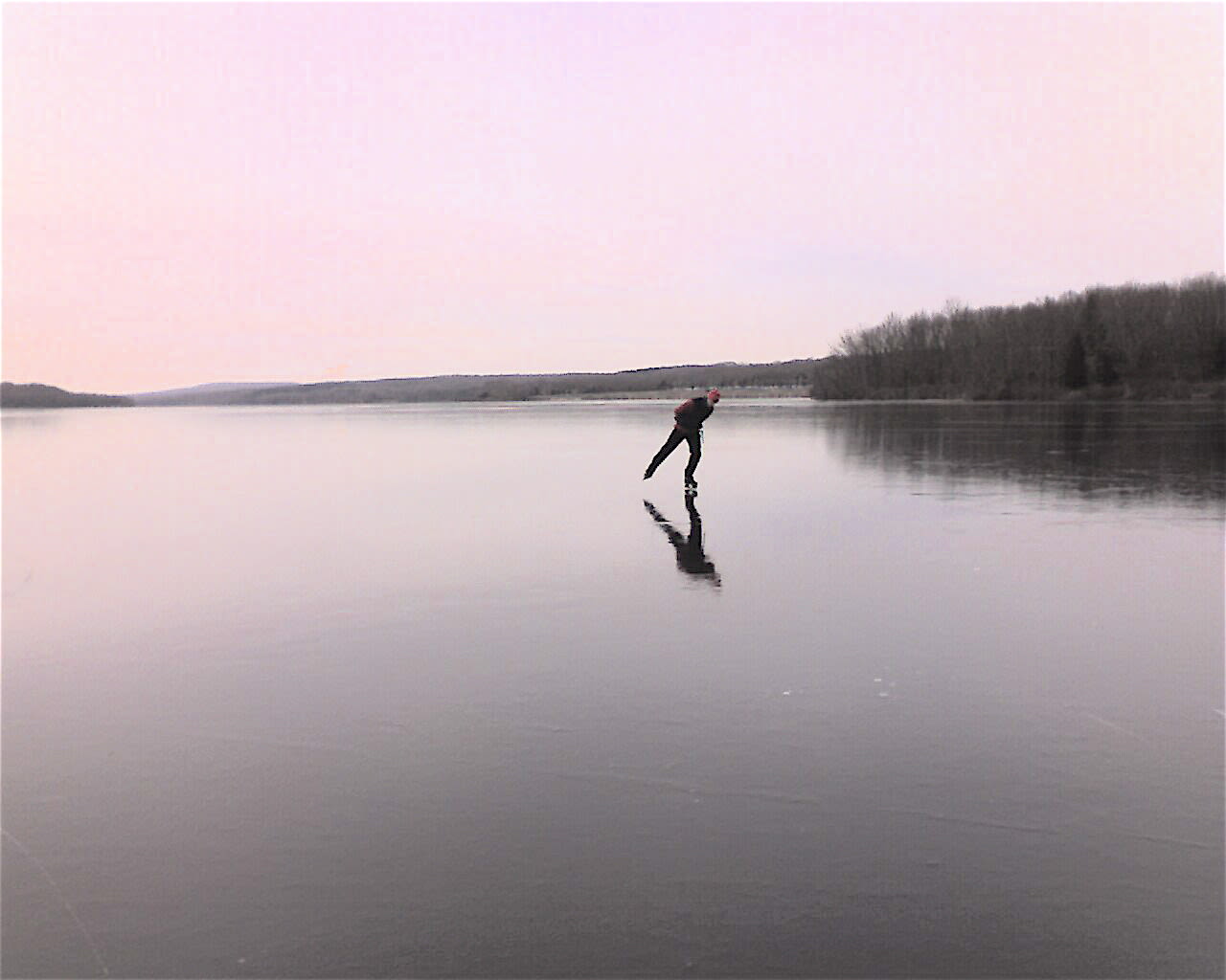 Skating on a frozen lake