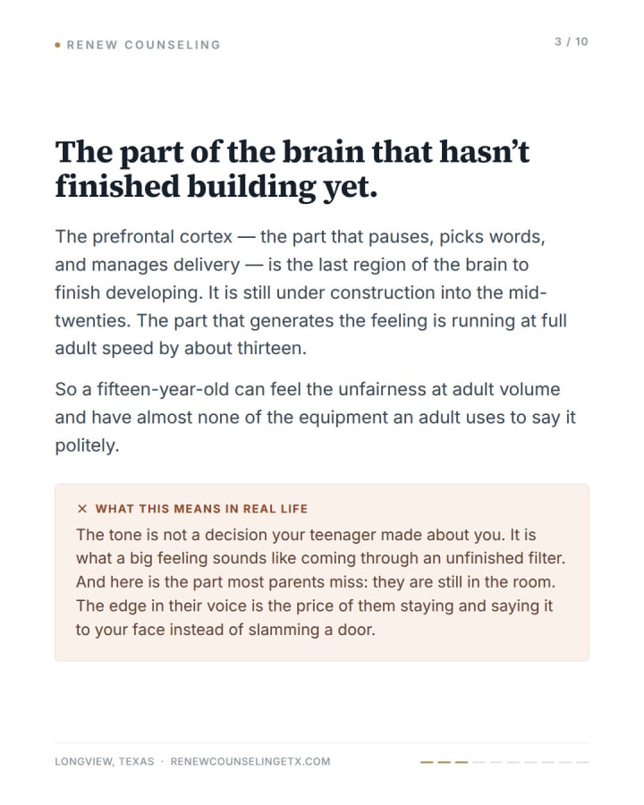 The tone, slide 3 of 9