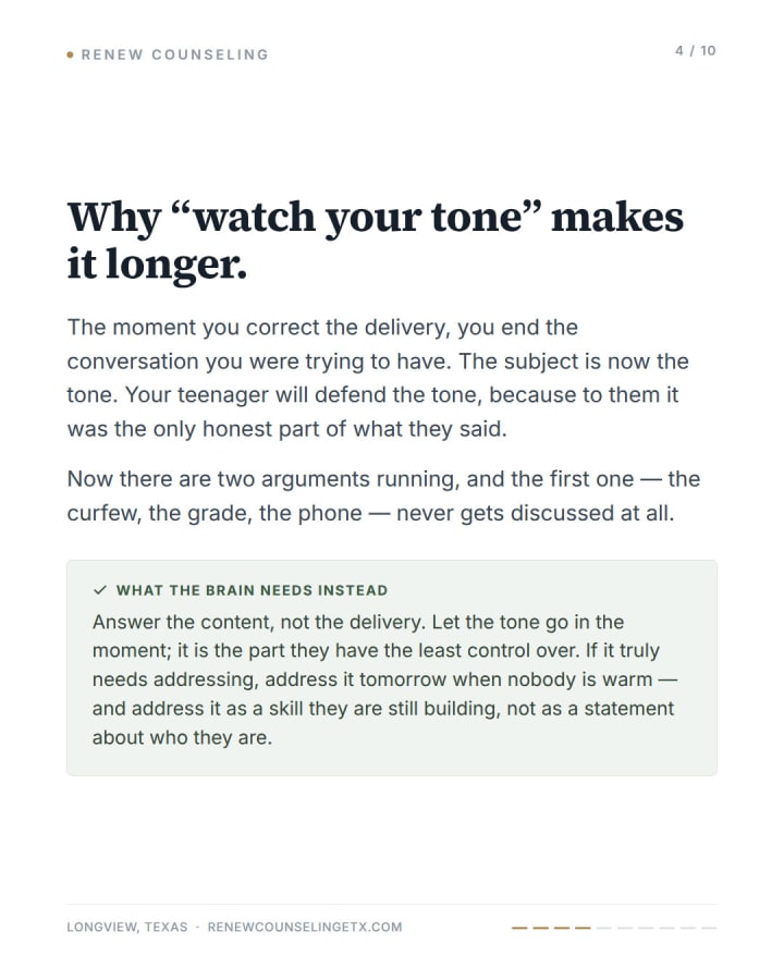 The tone, slide 4 of 9