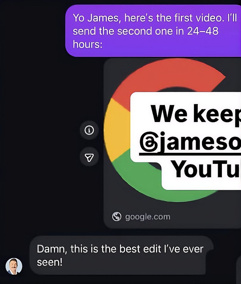 Client message about results from their content