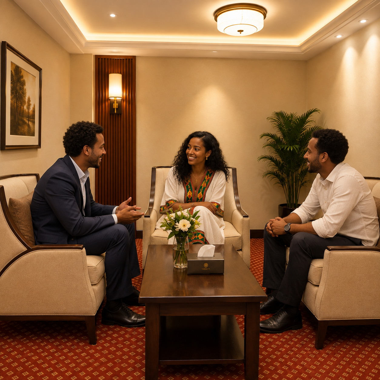 Hotel team member welcoming a guest
