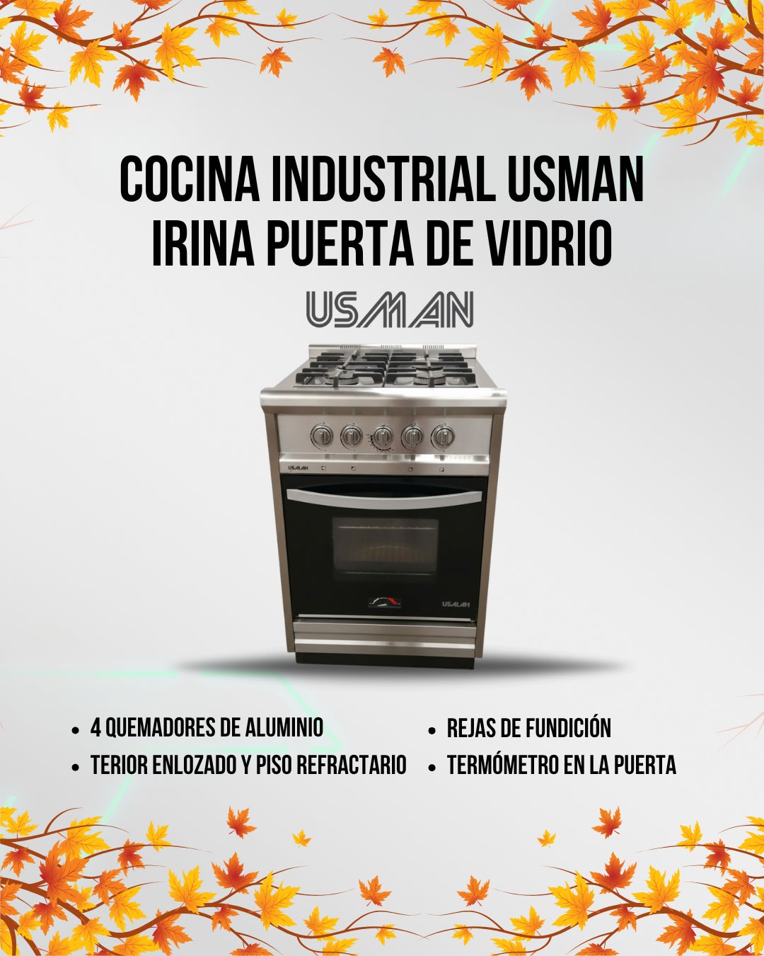 Cocina Industrial Usman Win Compact 52CM 4H P/V (N°5123