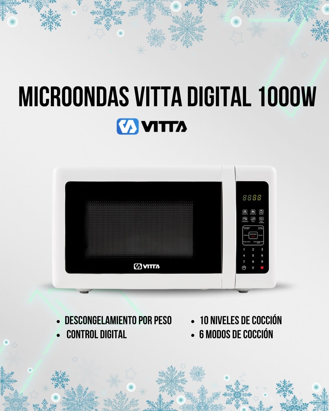 Microondas Vitta Digital 23L VIT-MW2XLX001 1000W Blanco (N°5127
