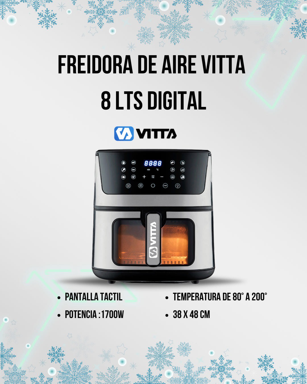 Freidora de Aire Vitta 8Lts. Digital AFR-1701
