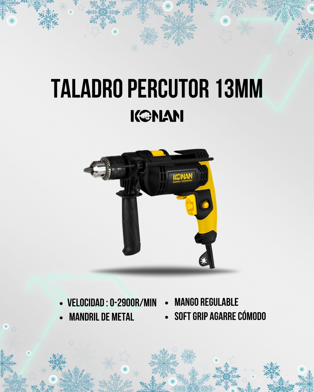 Combo Taladro 750W y Amoladora Angular 115 mm 720W Konan KCKITTAE (N°5643