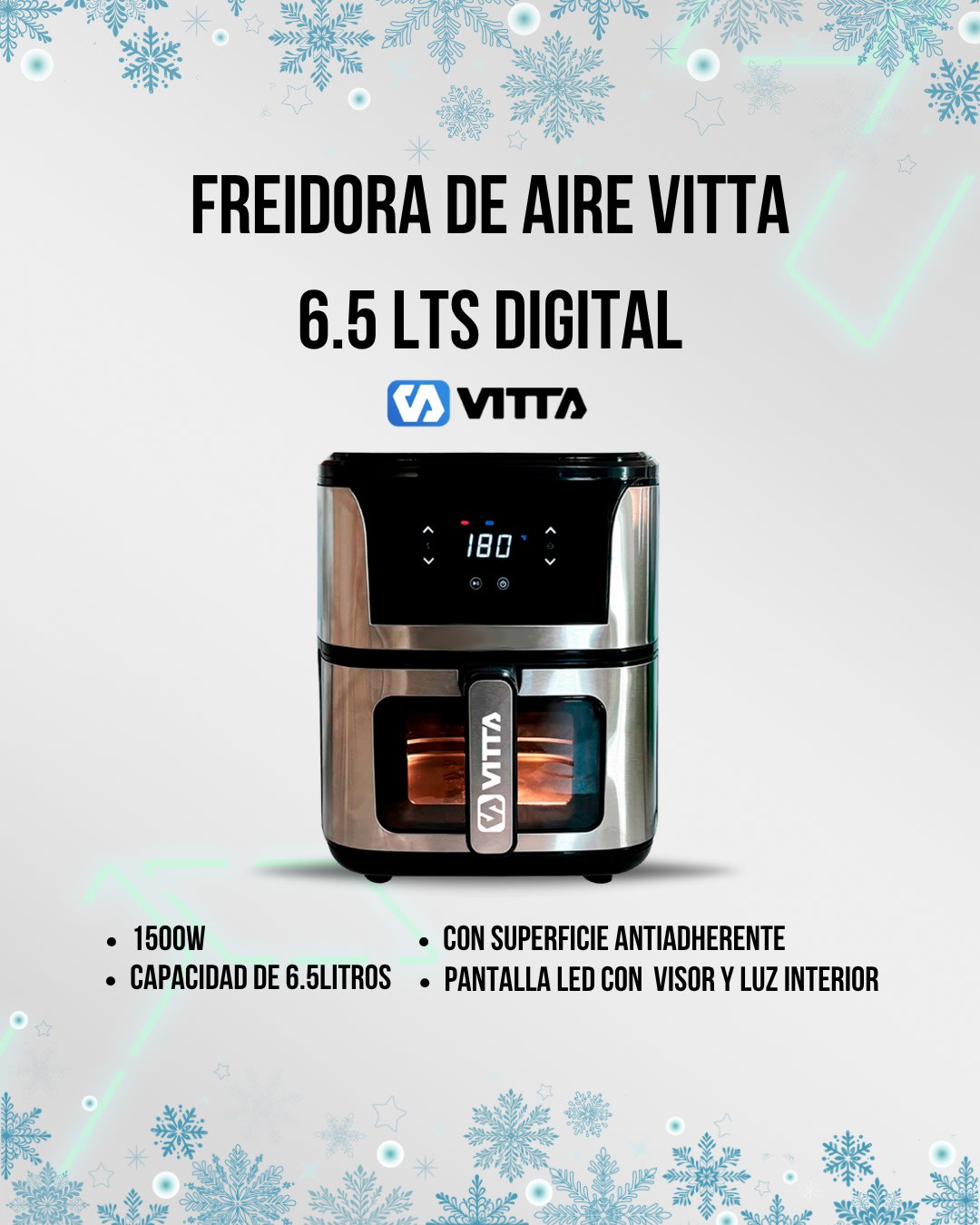 Freidora de Aire Futura Home 9.1L 1700W Sin Aceite Digital Negro (N°5947
