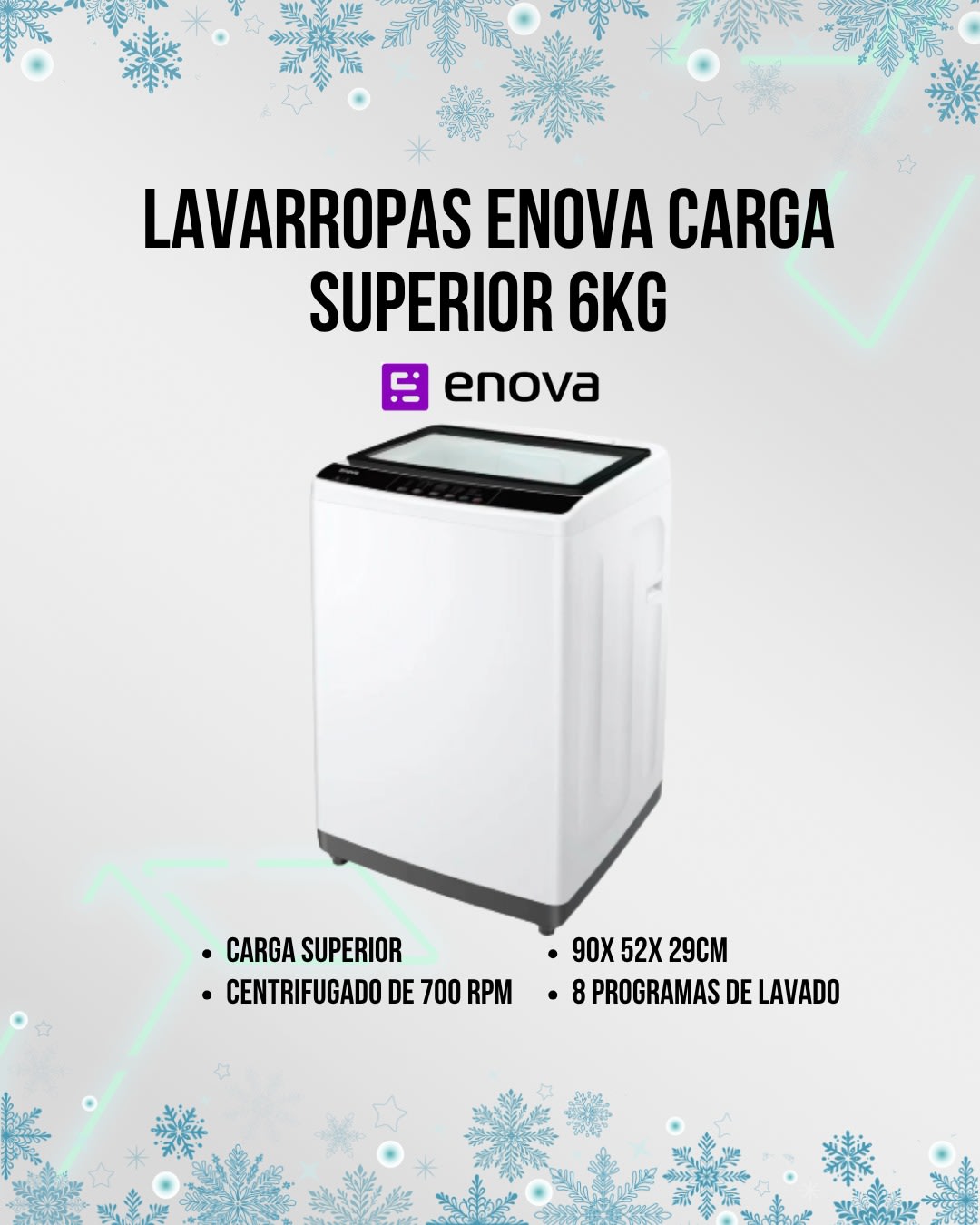 Lavarropas Enova Carga Superior 6KG Blanco (N°6231