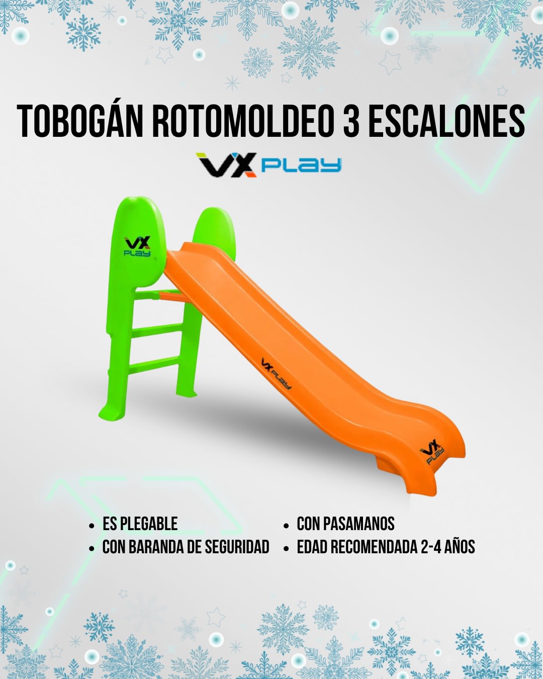 Juego de Tobogán Rotomoldeado 3 Escalones XPLAY NRA 203S (N°6556