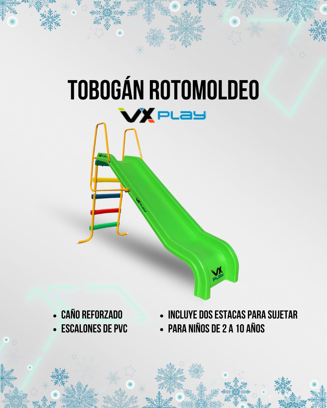 Juego de Tobogán Rotomoldeado 4 Escalones XPLAY (N°6557
