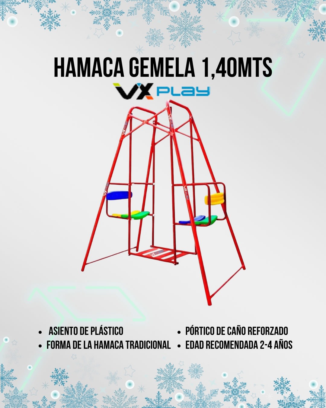Juego de Hamaca Gemela 1,40 Mts XPLAY (N°6559