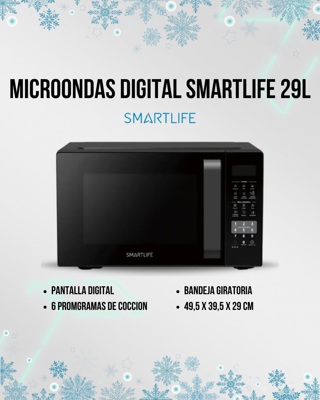 Microondas Microsonic Digital Panel Táctil 23 Lts. 1000w (N°7097