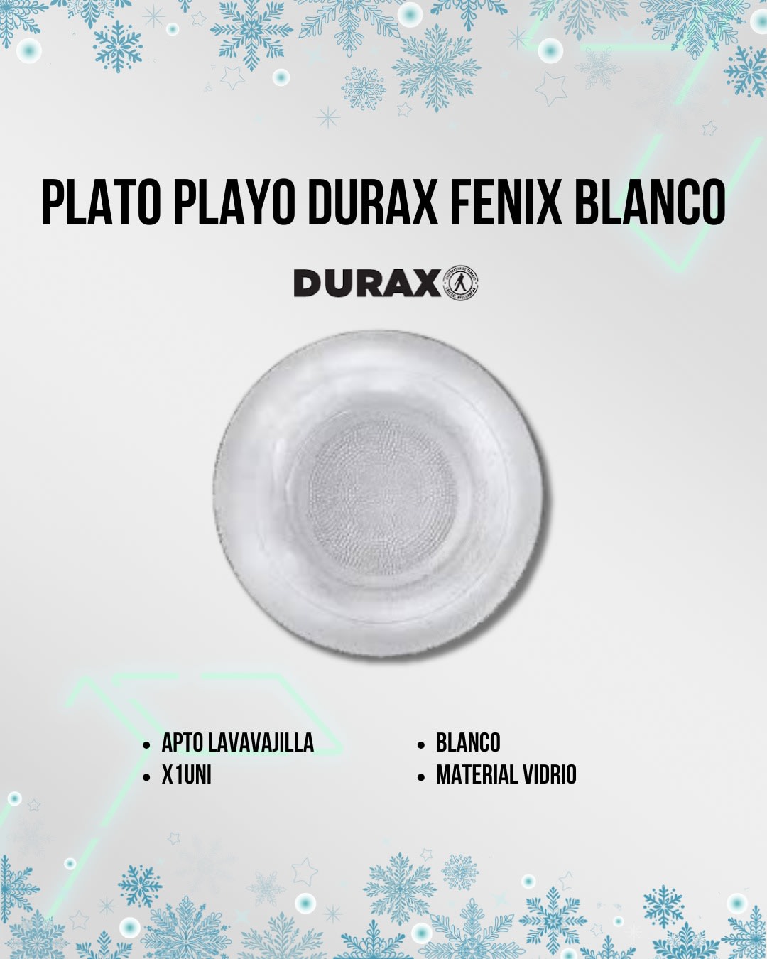 Plato Durax Hondo Fénix Blanco (N°9446