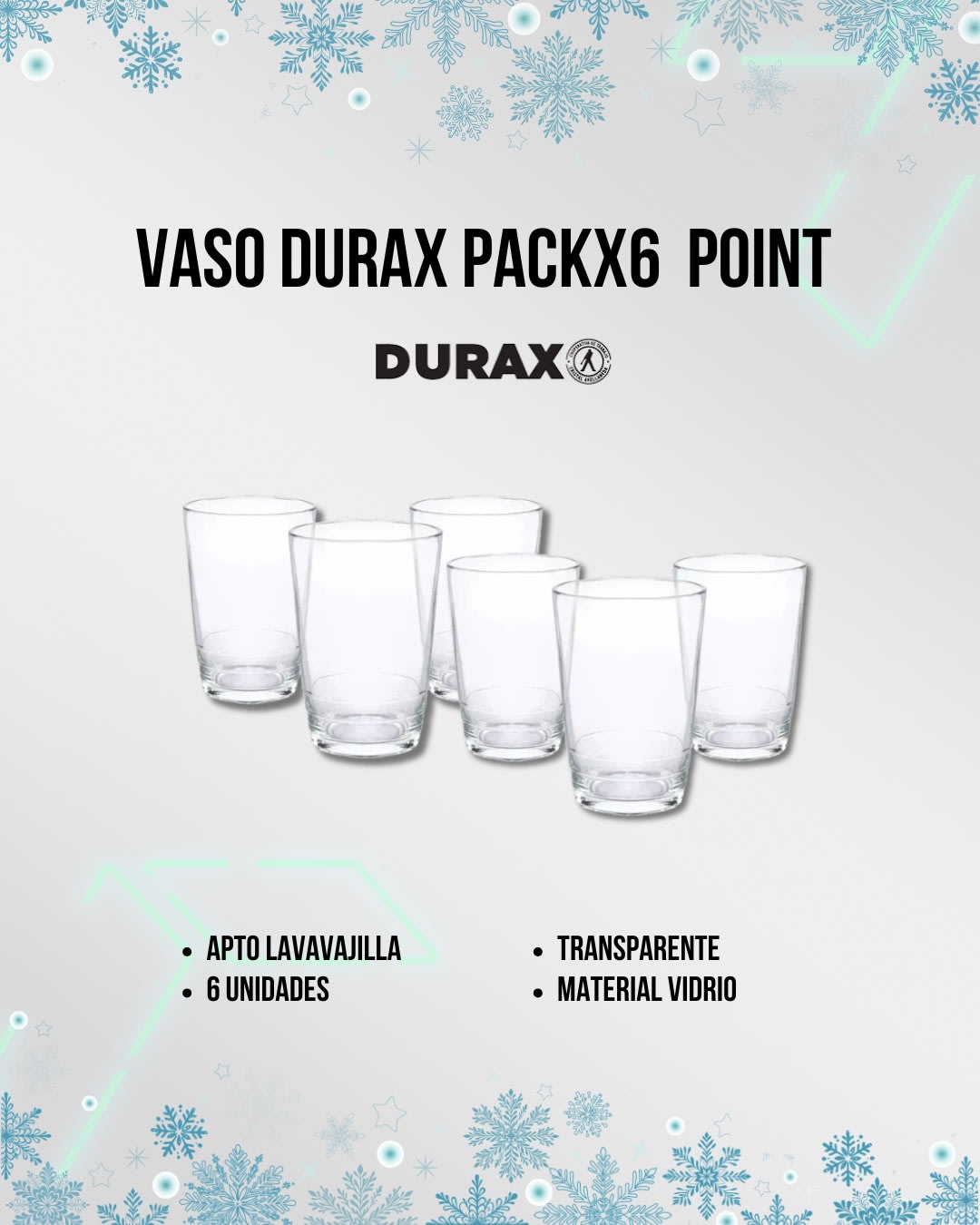 Vaso Durax FourPack Facetado 400cc (N°9448