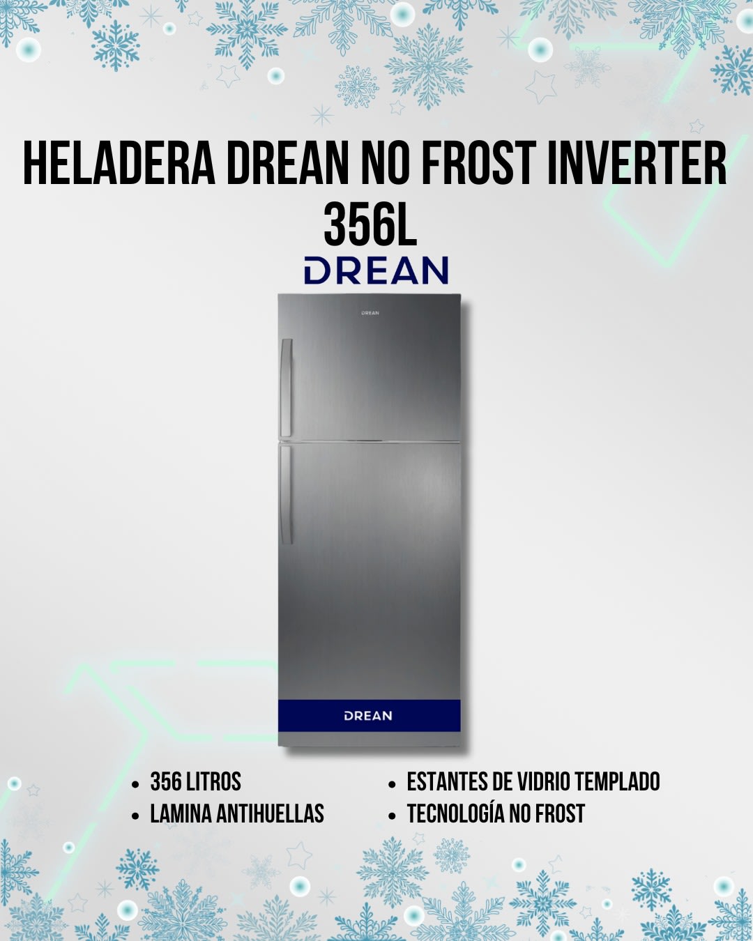 Heladera Drean No Frost Inverter 356 L Inox RZN356FXARX0 (N°9614