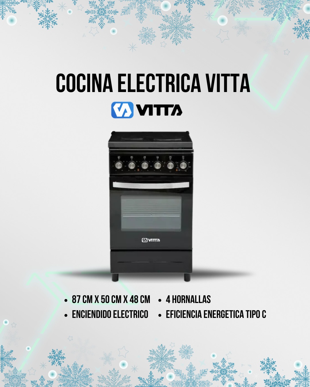 Cocina Eléctrica Vitta 50cm Negra acero (Gris oscuro)