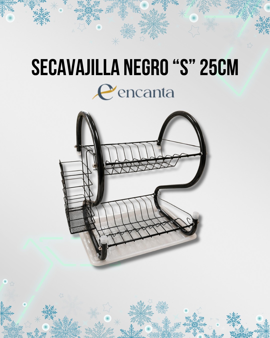 Secavajilla Negro "S" 9P 25CM