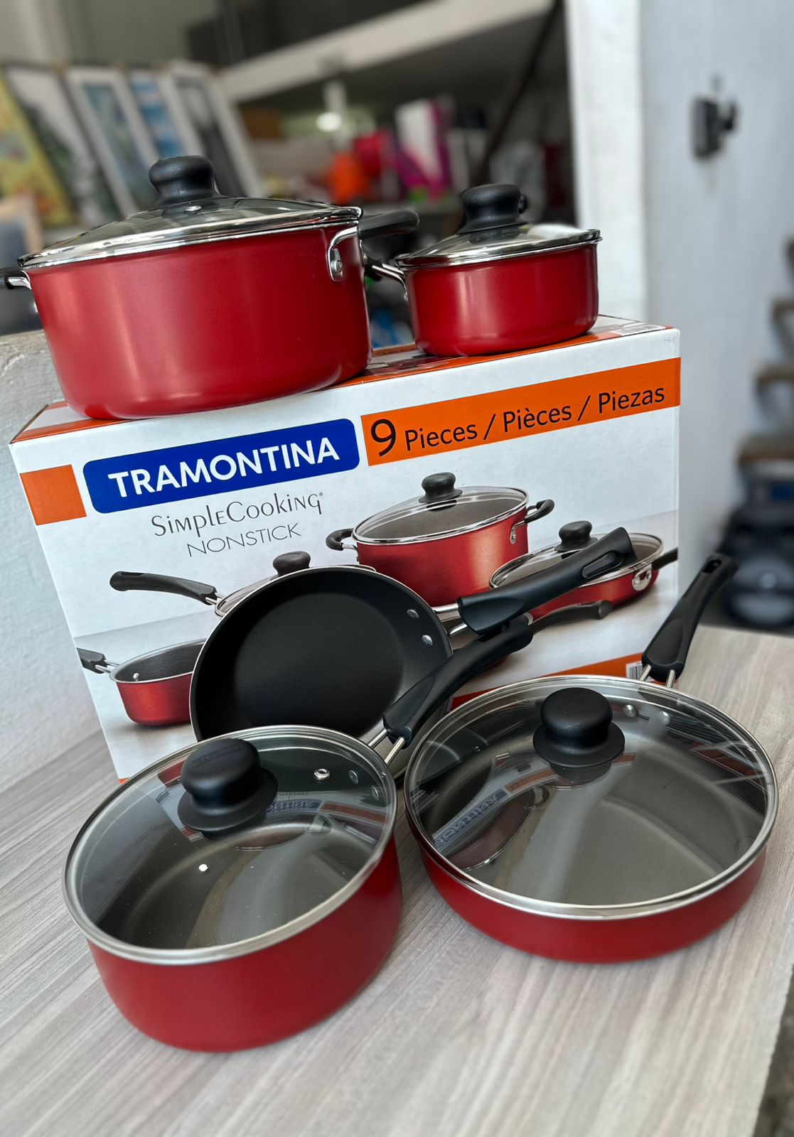 Juego de Cocina Tramontina SIMPLE COOKING 9 Piezas