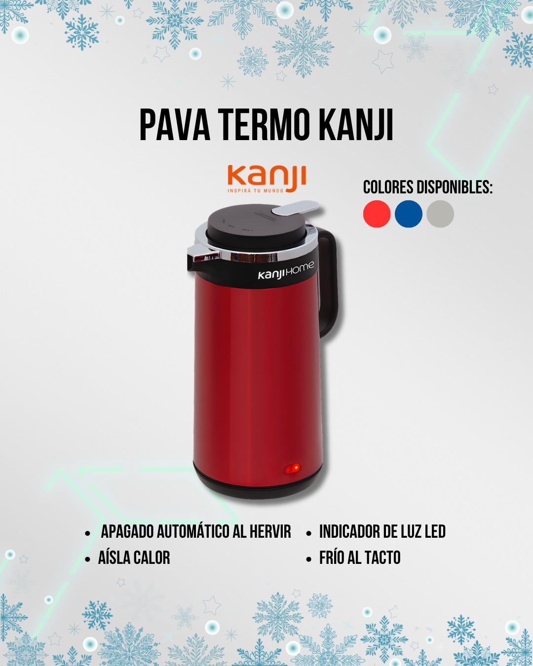 Pava Termo Electrica Kanjihome - 1.8l 3 Colores