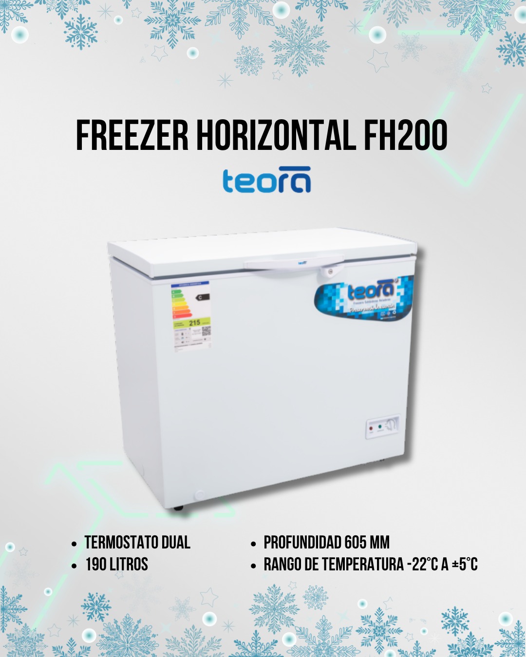 Freezer Teora Horizontal 190 Litros FH200