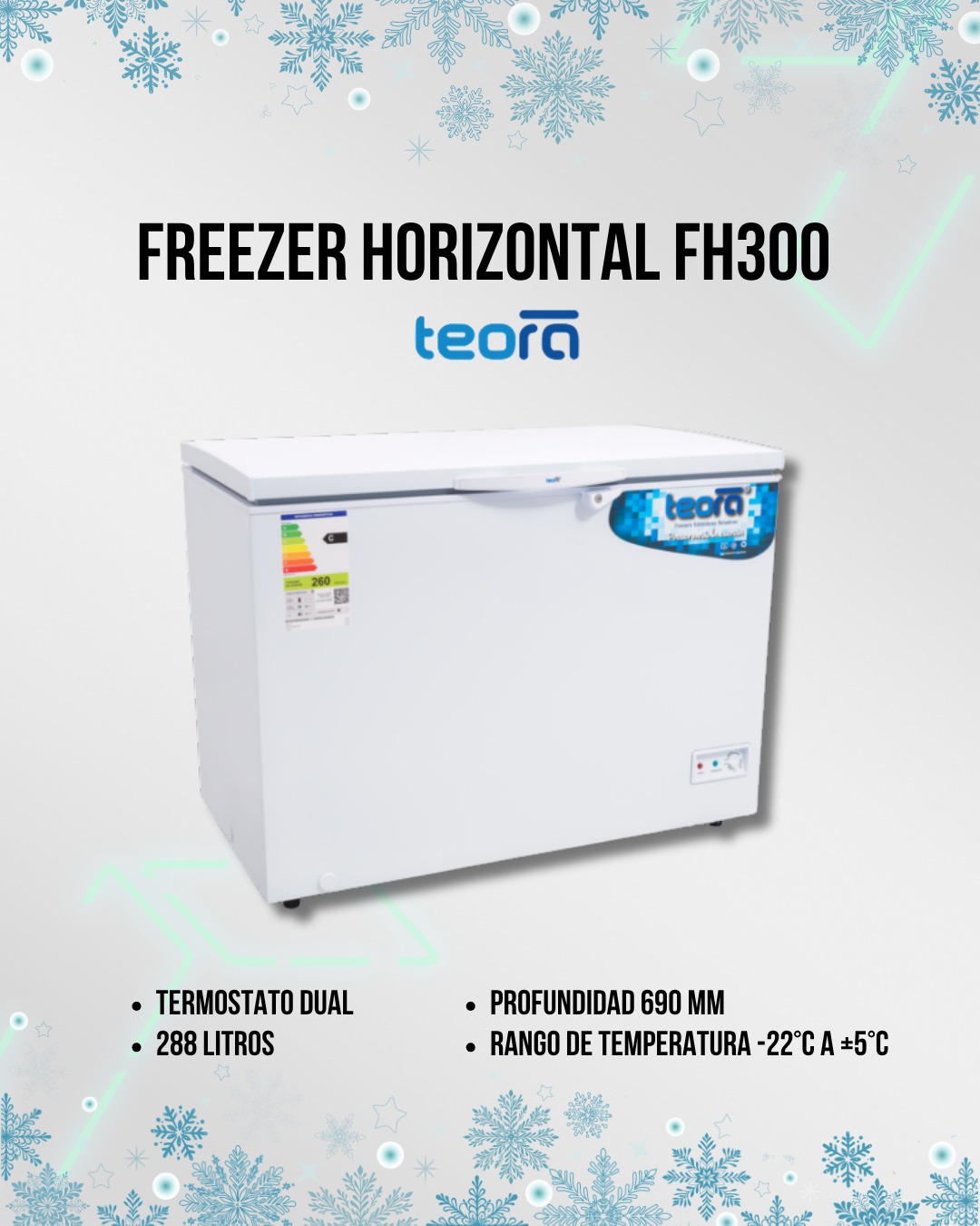 Freezer Teora Horizontal 288 Litros FH300