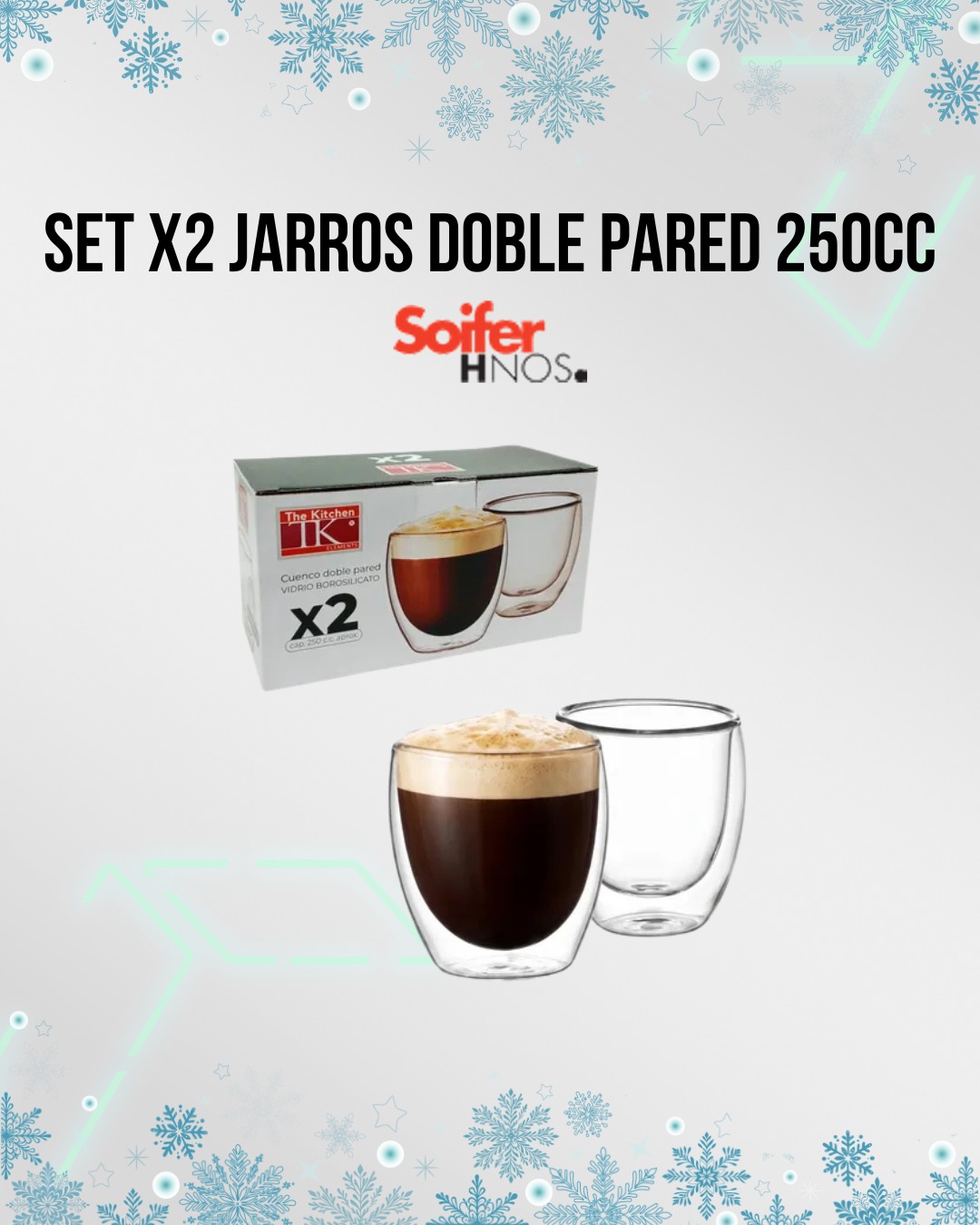 Set x2 jarros doble pared