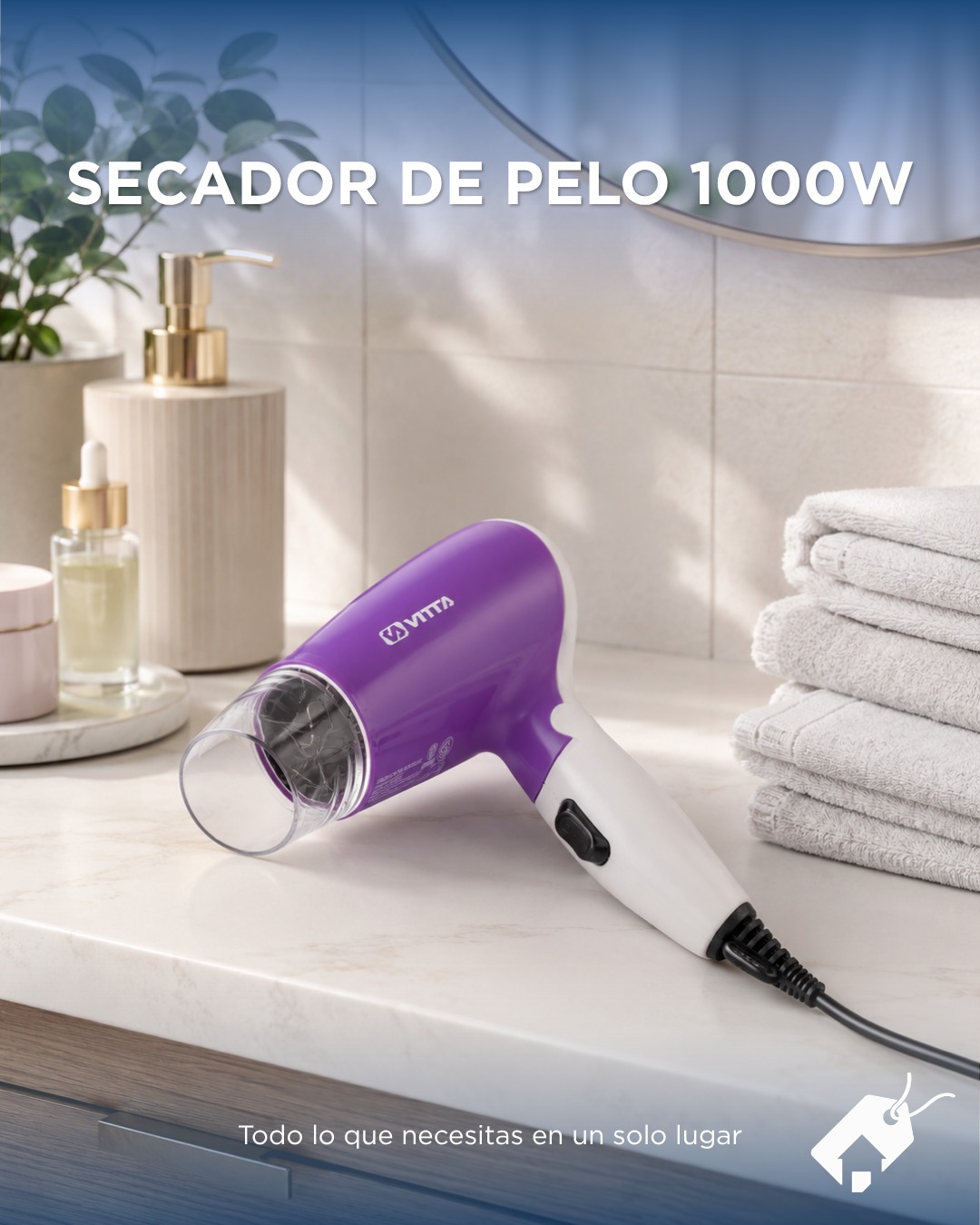 Secador De Pelo 1000w Vitta Beauty Vit-hd8300 Violeta