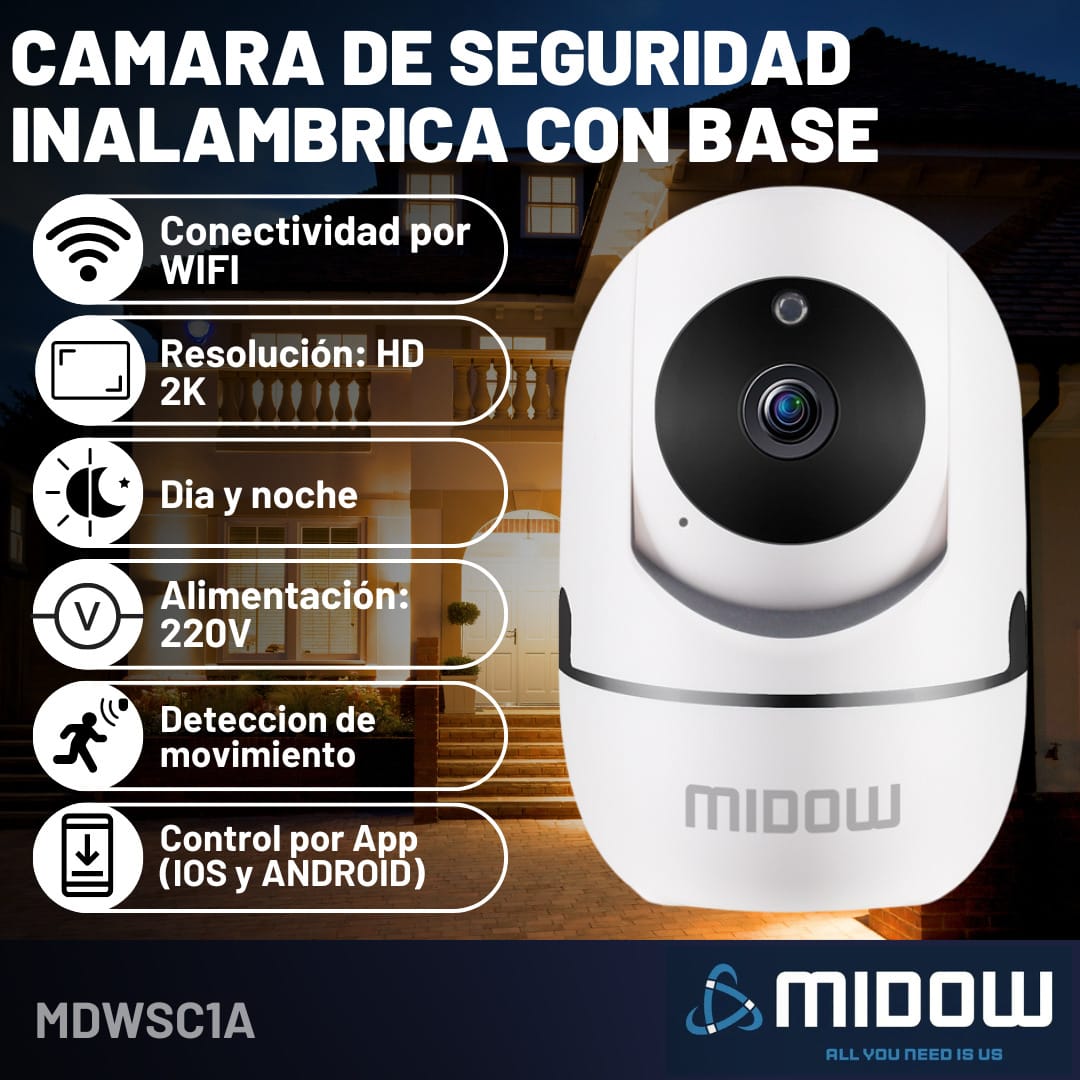 Cámara Midow 2k Wifi Modelo MDWSC1A