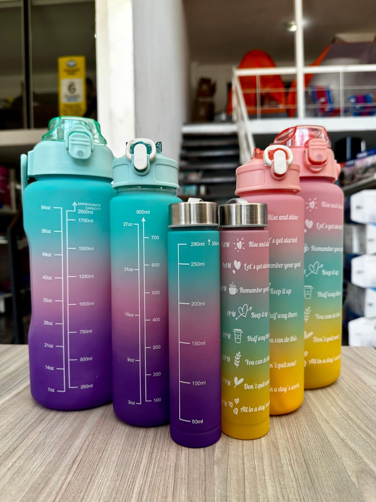 Botella motivacional x3