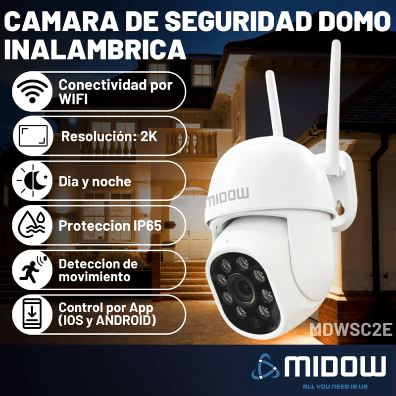 Cámara Midow domo 2k wifi