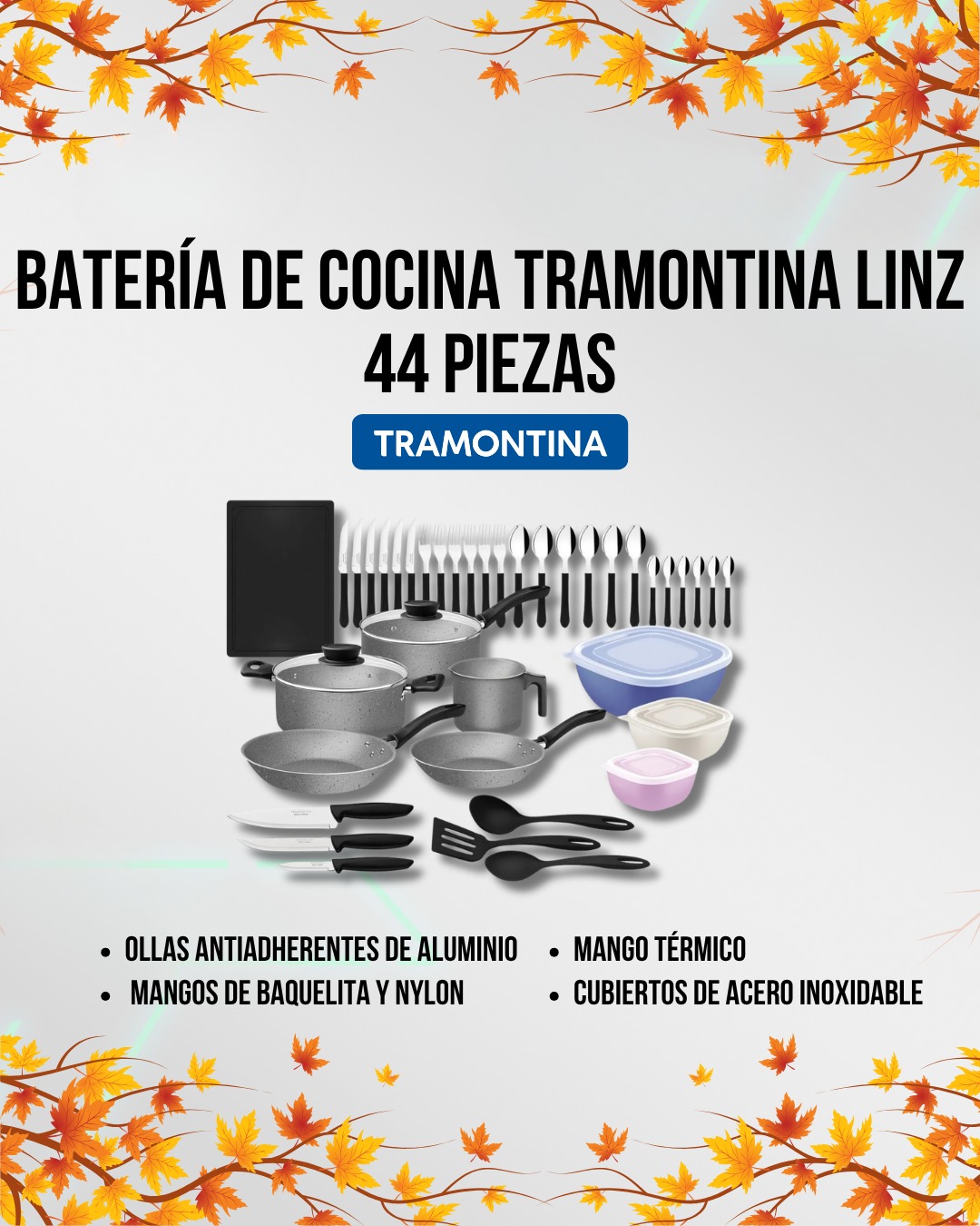 Bateria de cocina Tramontina LINZ 44 piezas