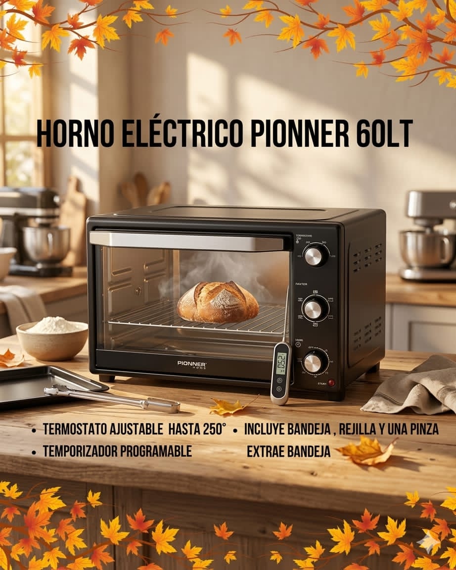 Horno Eléctrico Pioneer Home 60 Litros PIO-60 044002 N°7636