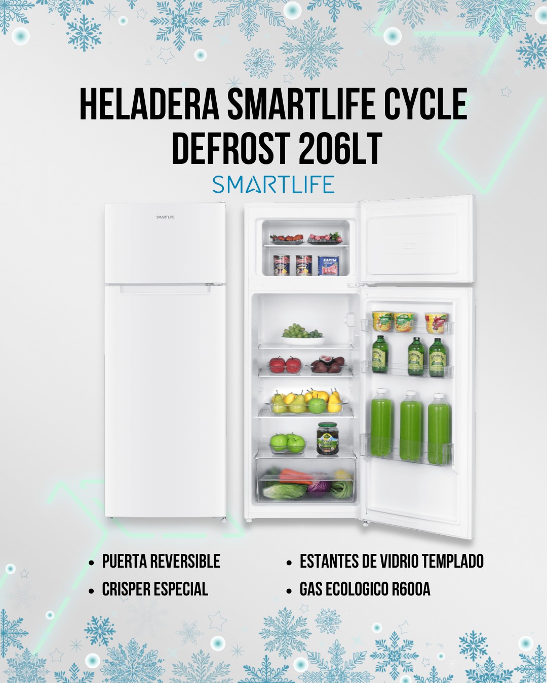 Heladera Smartlife Cycle Defrost 206L