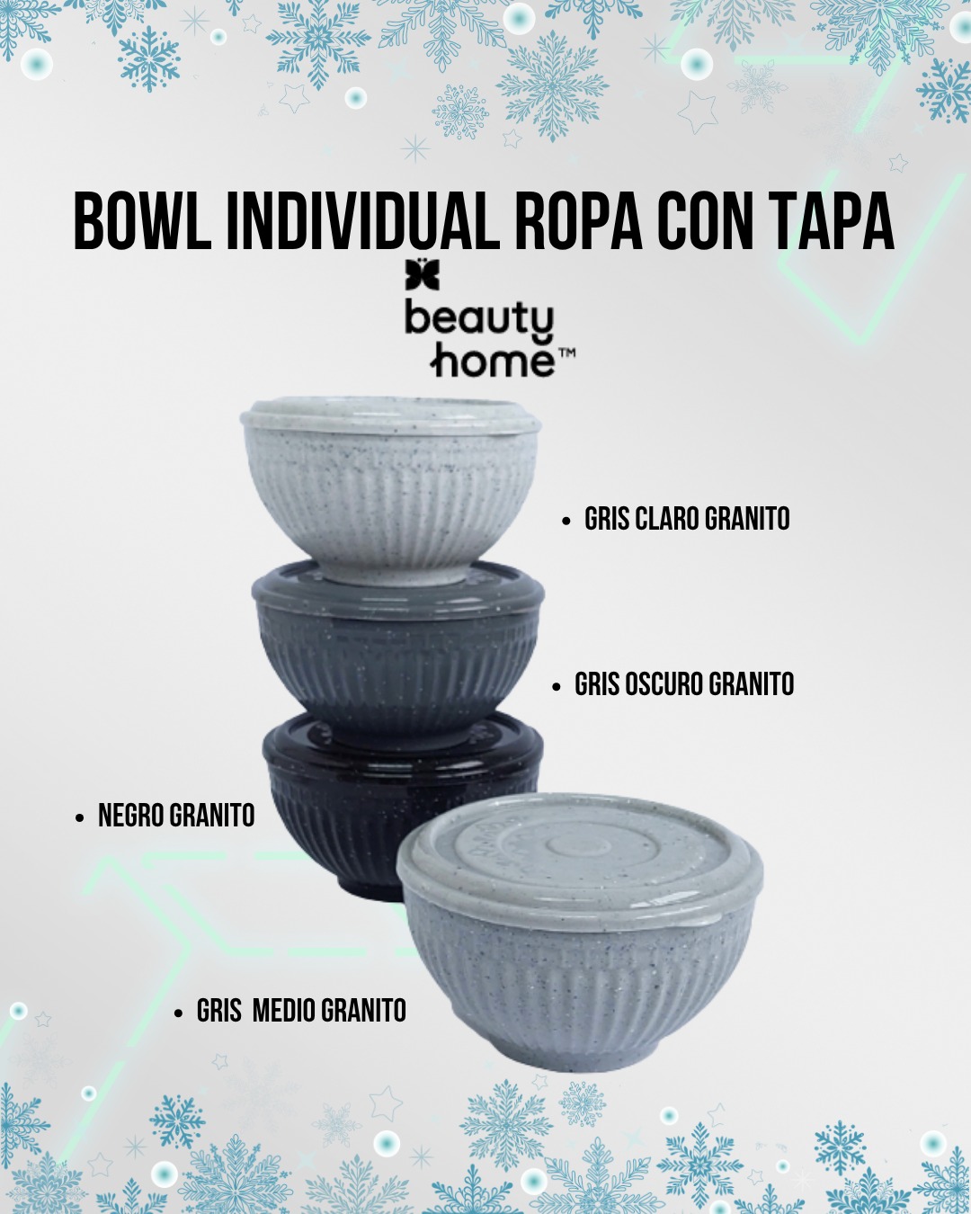 Bowl Individual Roma Granito Con Tapa