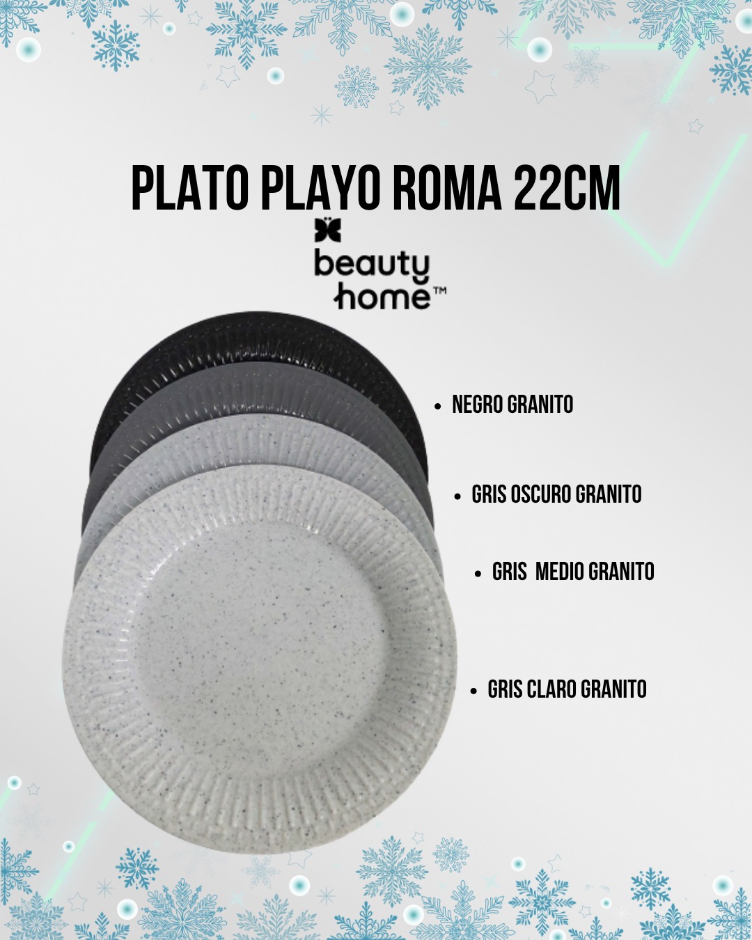 Plato Playo Roma 22 Cm Granito