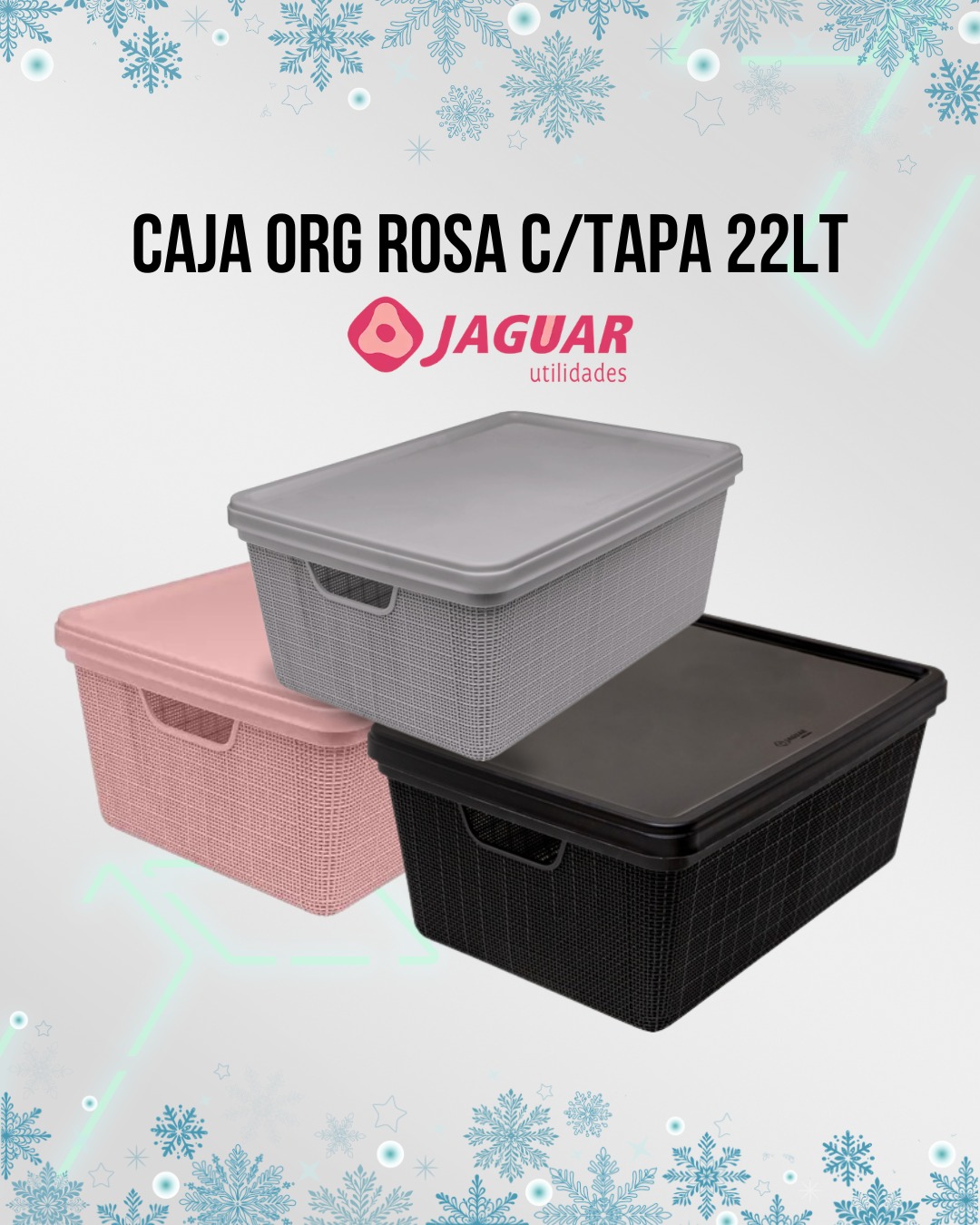 Caja Organizadora C/Tapa 22l Yute Jaguar