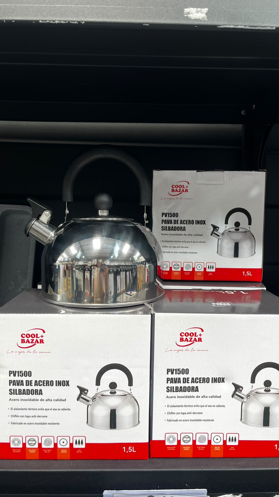 Pava Acero Inox Silbadora 1.5lt