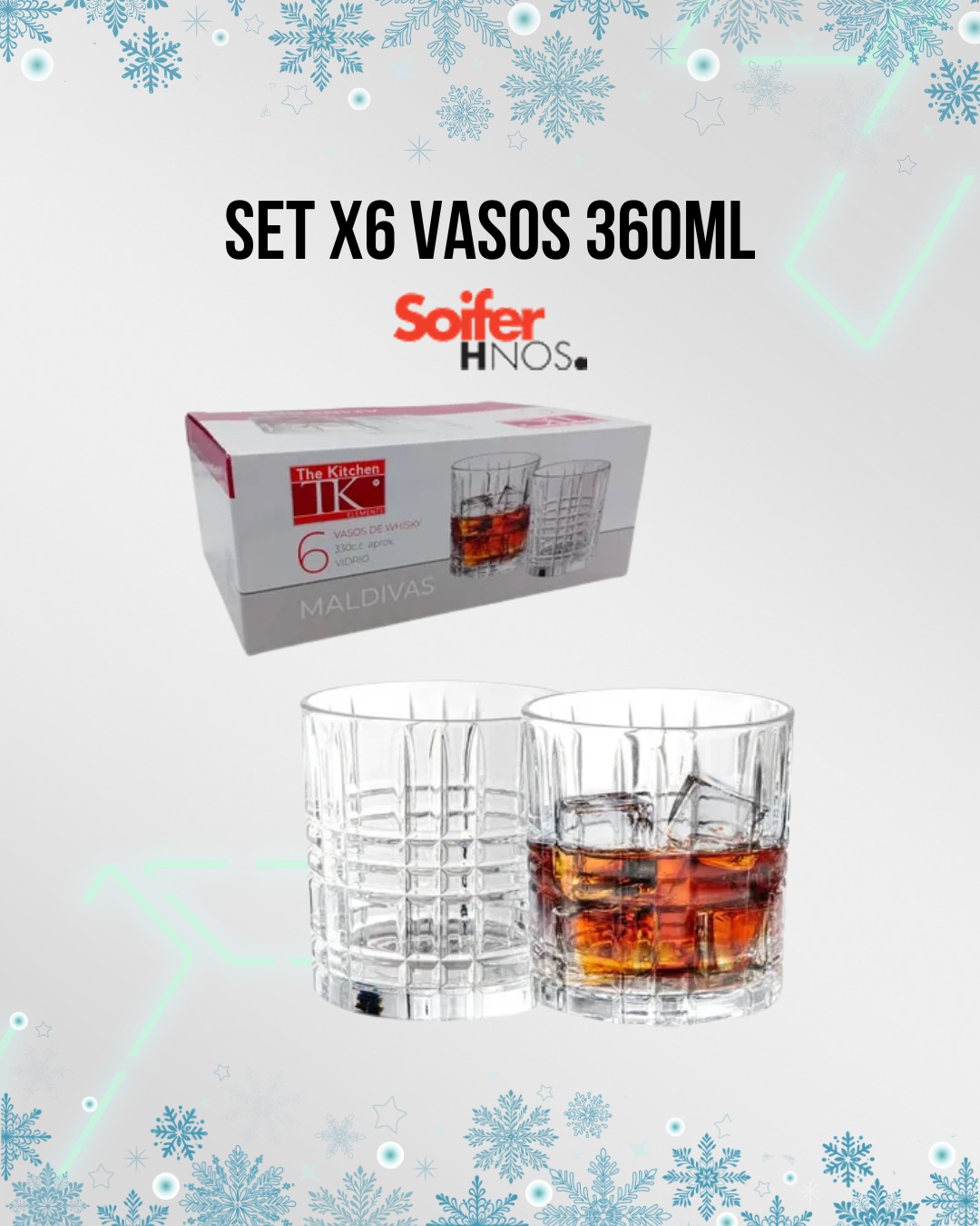 Set X6 Vasos 360Ml -Linea Maldivas 302362