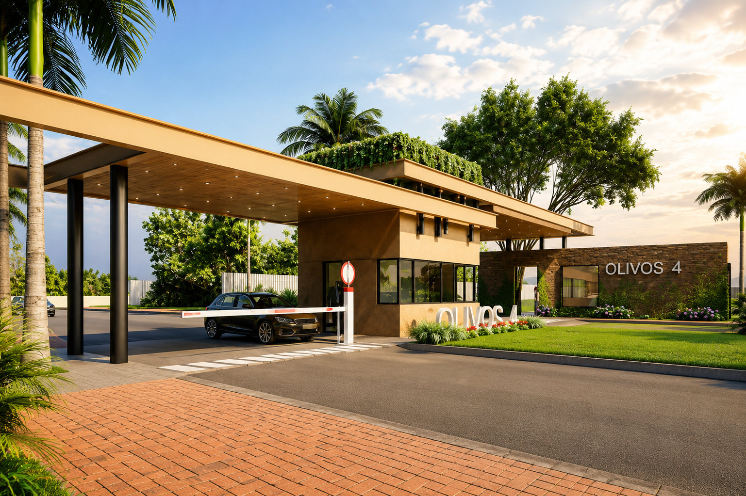 Pórtico de acceso a Olivos Cuatro