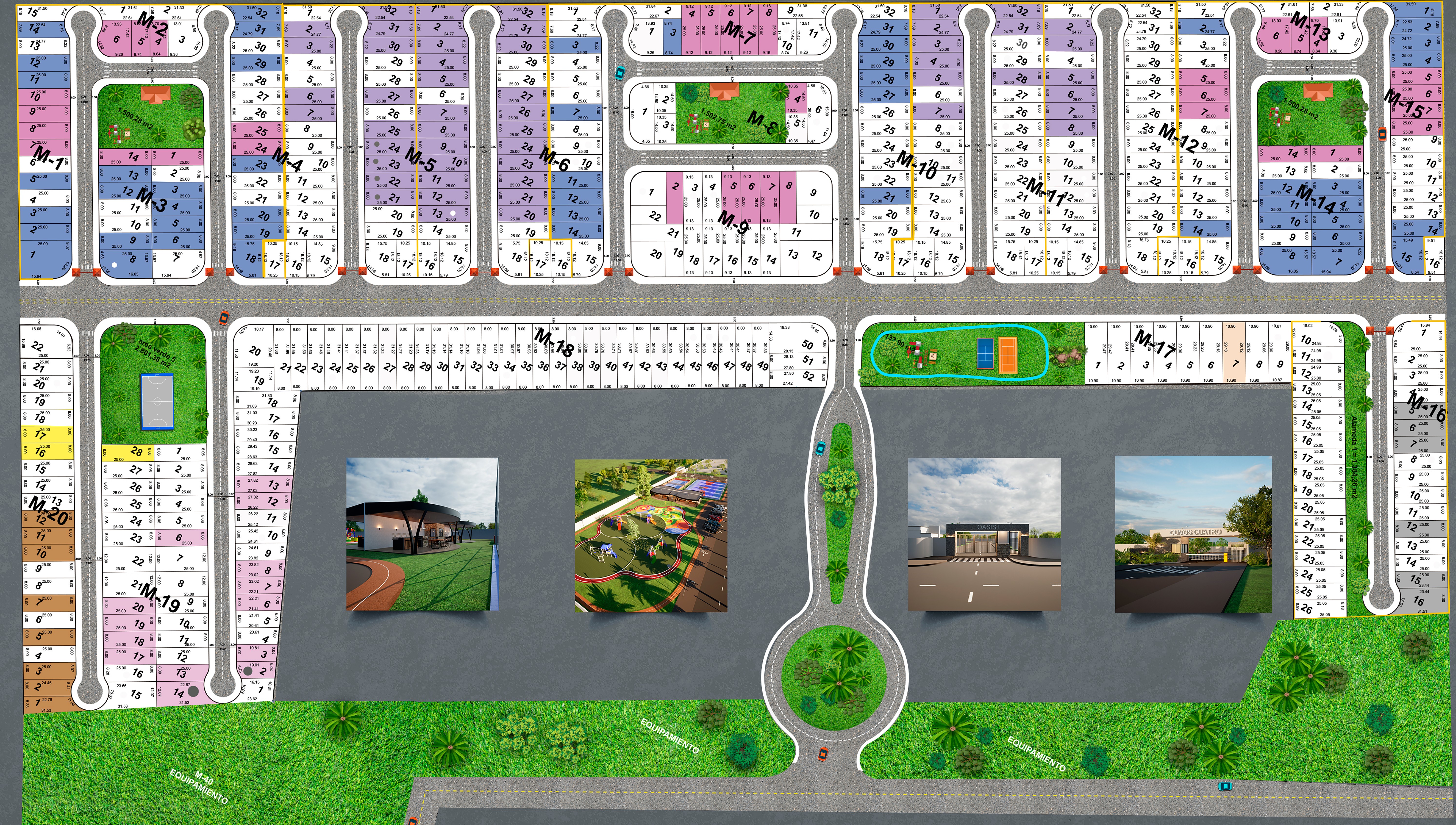 Plano de urbanización de Olivos Cuatro