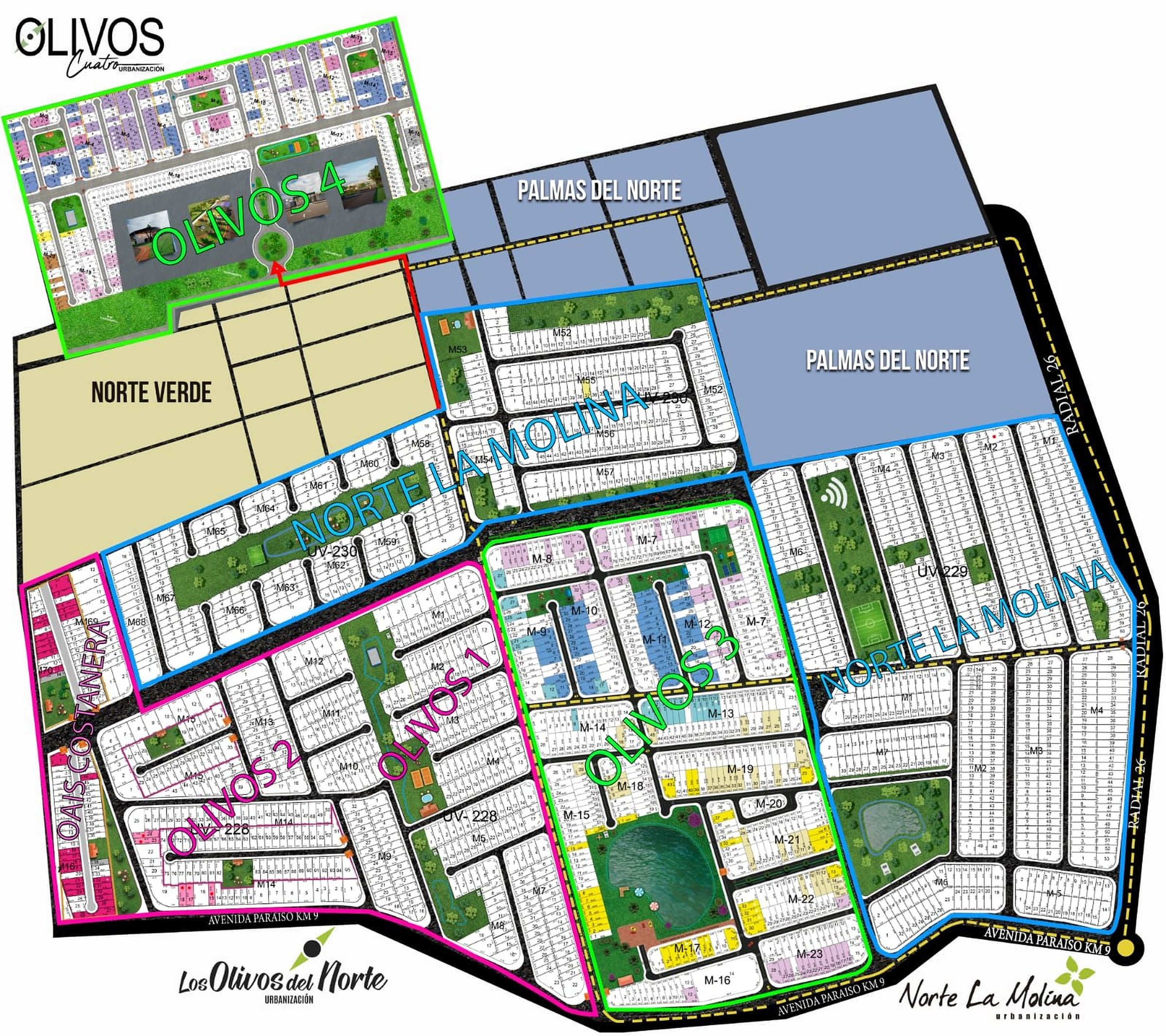 Plan Master del proyecto de Olivos Urbanizaciones