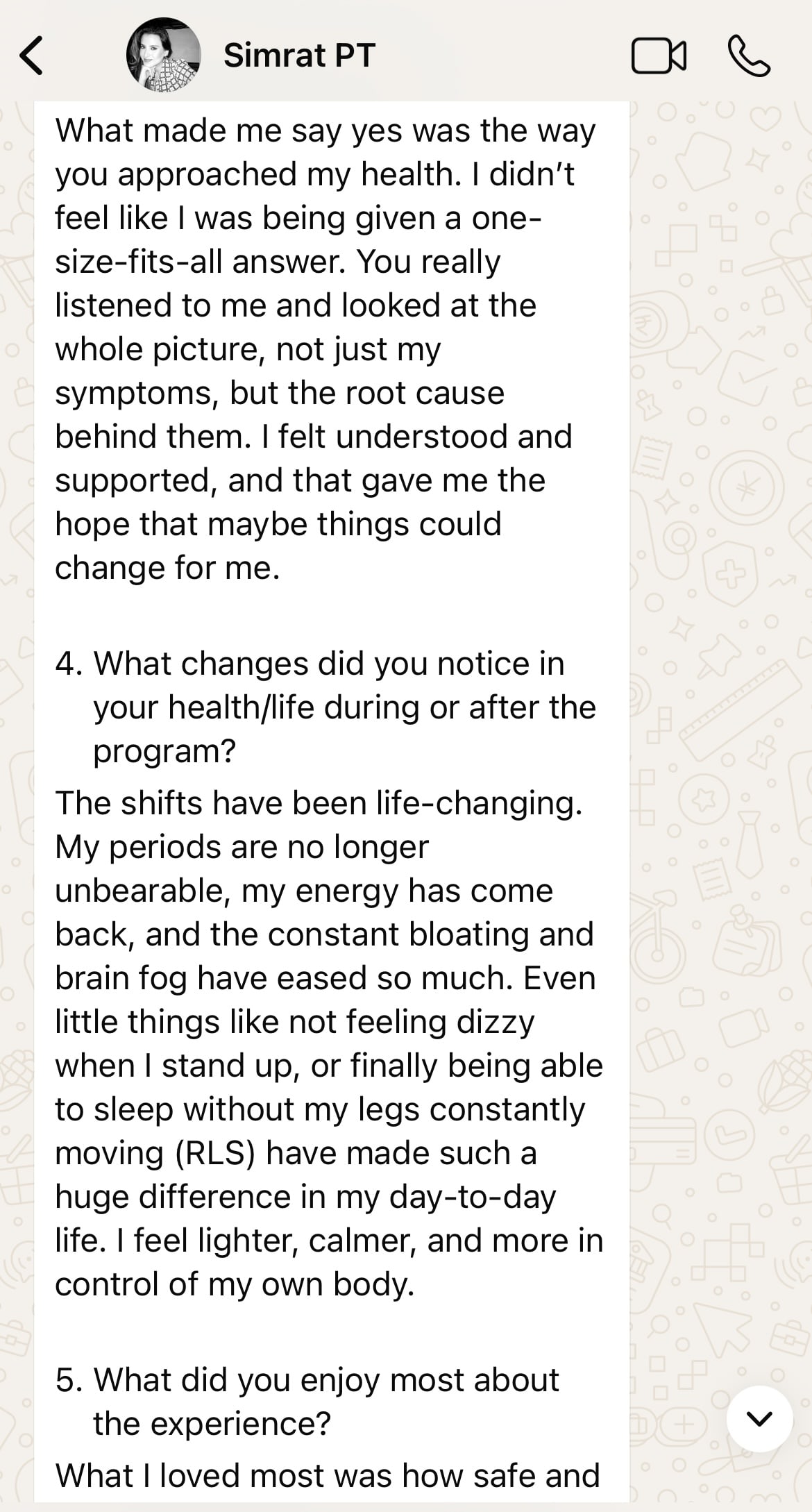 Message from Simrat