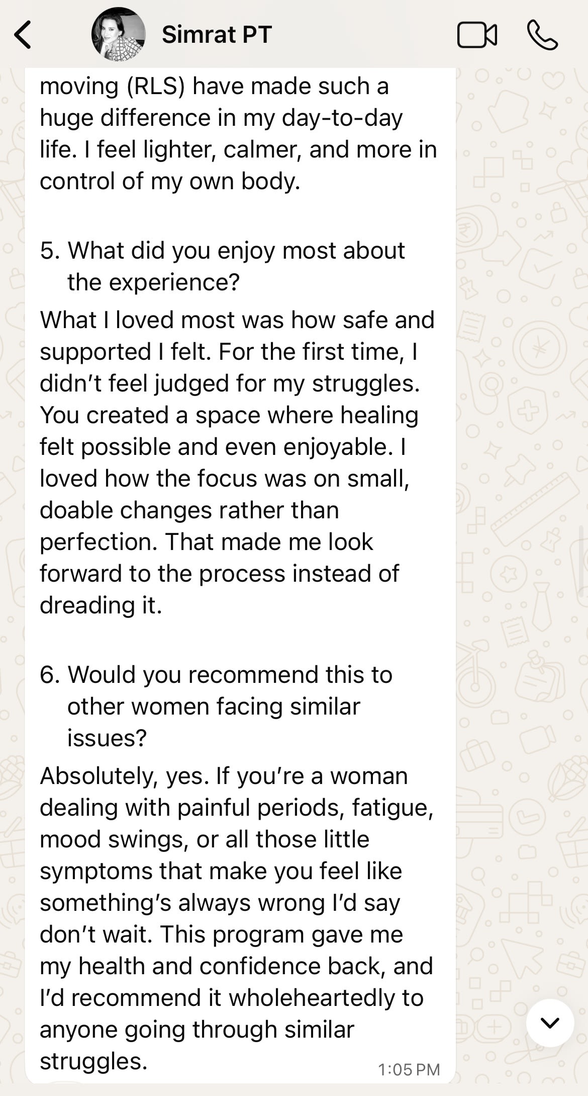 Message from Simrat